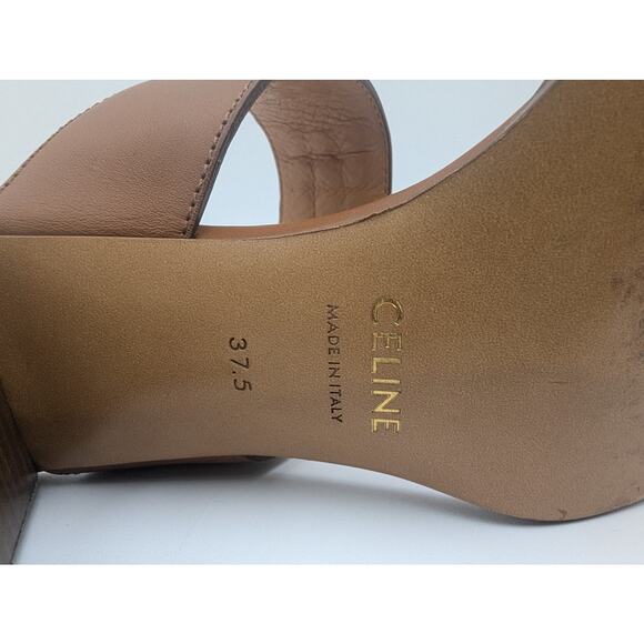 Celine Brown Leather Studded Chunky Heel Sandal Size 37.5 (7.5 US) VGC - Picture 8 of 8